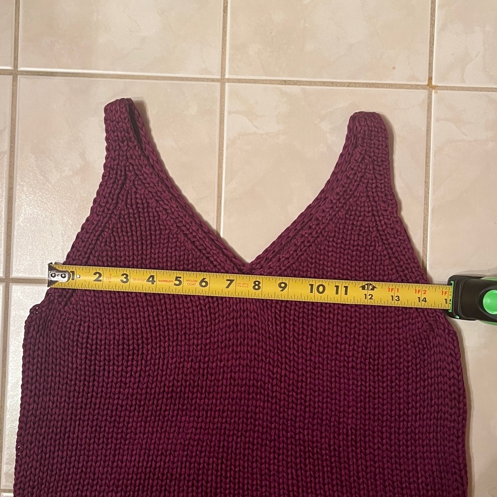 Banana Republic Purple Burgundy Knit 100% Cotton Sweater Tank Vest - Picture 10 of 11